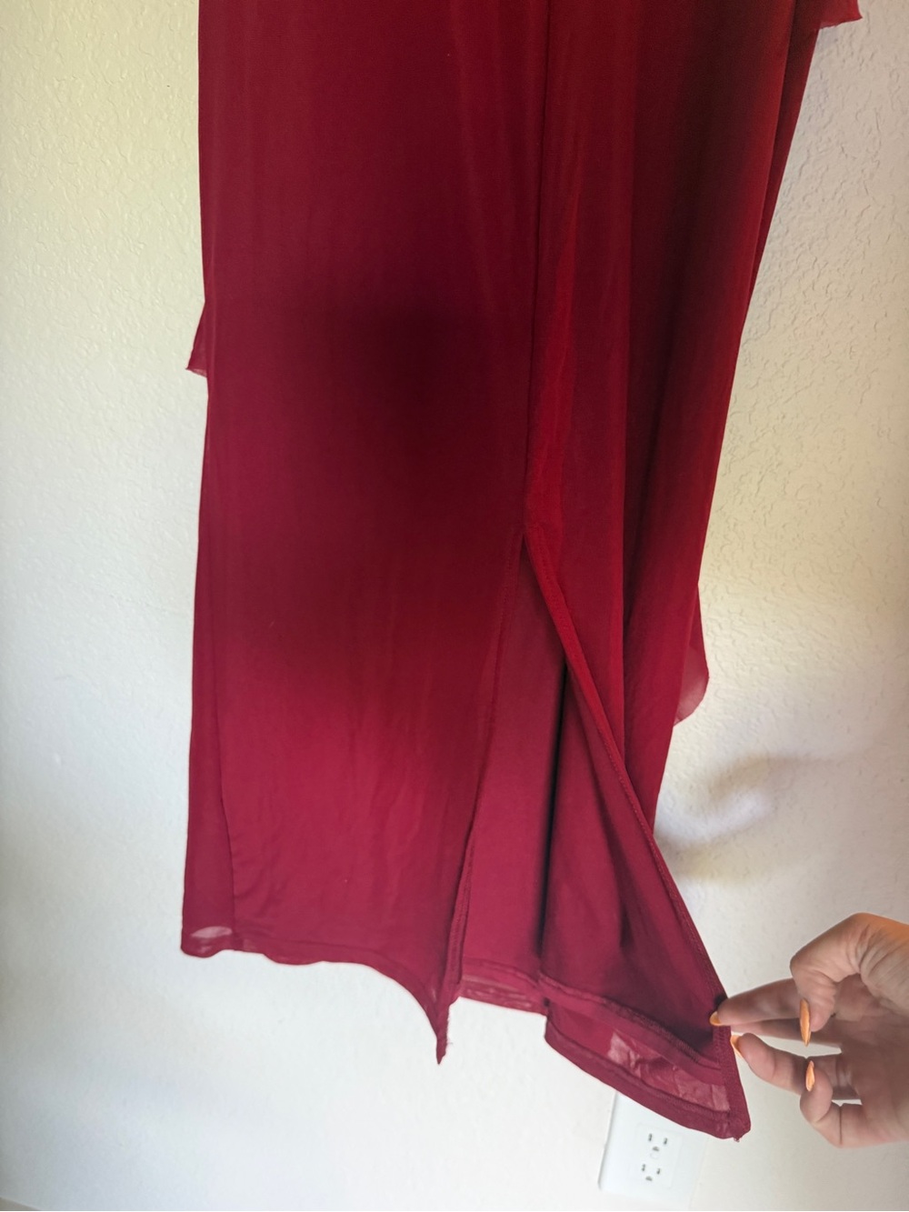 Red Ruffled Strapless Women's Dress - Picture 5 of 5